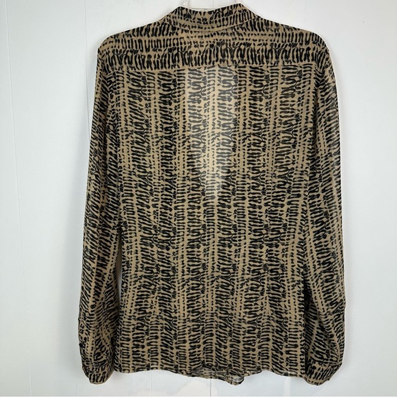 Lauren Ralph Lauren Silk Animal Print Blouse L - Picture 10 of 11
